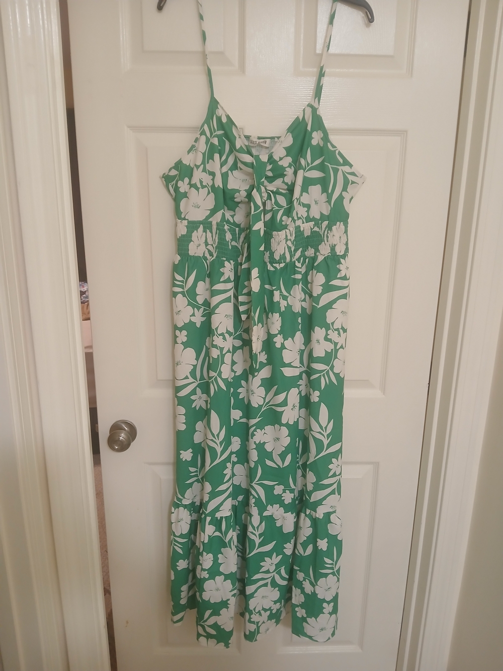 Grace Karin Green and White Floral Maxi Dress